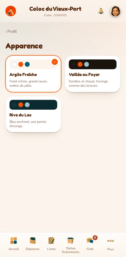 Screenshot of the MeeTiPi app: How do I change the theme?