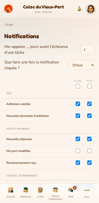 Screenshot of the MeeTiPi app: How do I choose which notifications I receive?