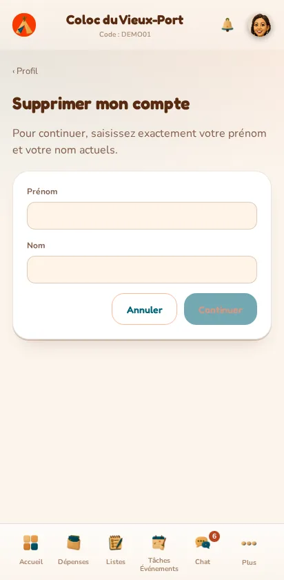 Screenshot of the MeeTiPi app: How do I delete my account?