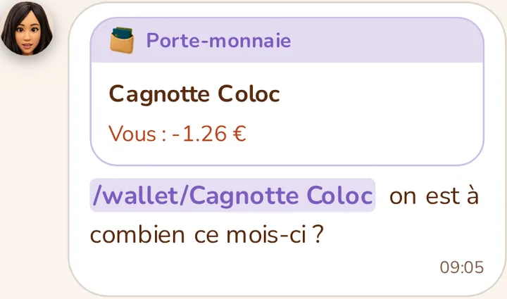 Screenshot of the MeeTiPi app: How do I reference a wallet, a list or a poll in a message?
