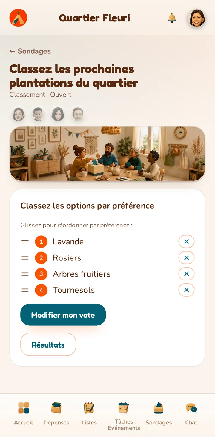 Screenshot of the MeeTiPi app: Can I run an anonymous vote?